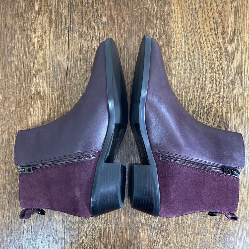 Coach Carmen Ankle Boot Warm Oxblood Suede/Leather Women’s Size 9B - Picture 7 of 11